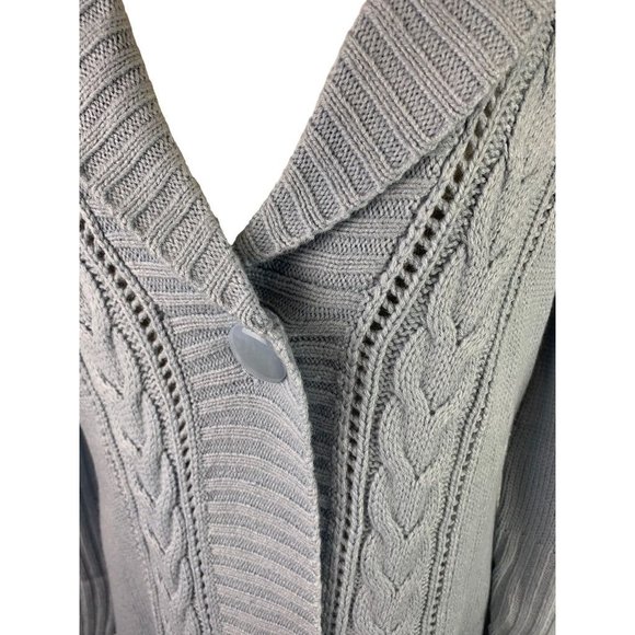 Medium Motto Women's Light Blue Long New Cardigan Sweater Single Button - Picture 3 of 8